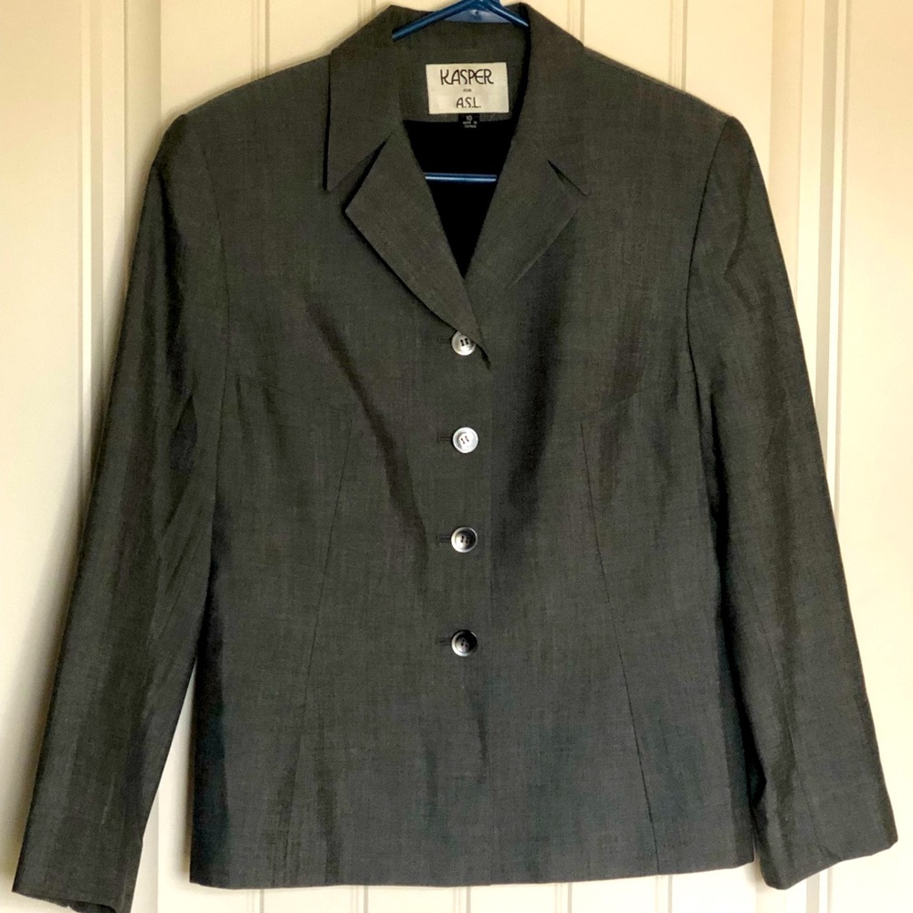Kasper For A.S.L. Suit Jacket, Women’s Size 10, Gray Suit Jacket